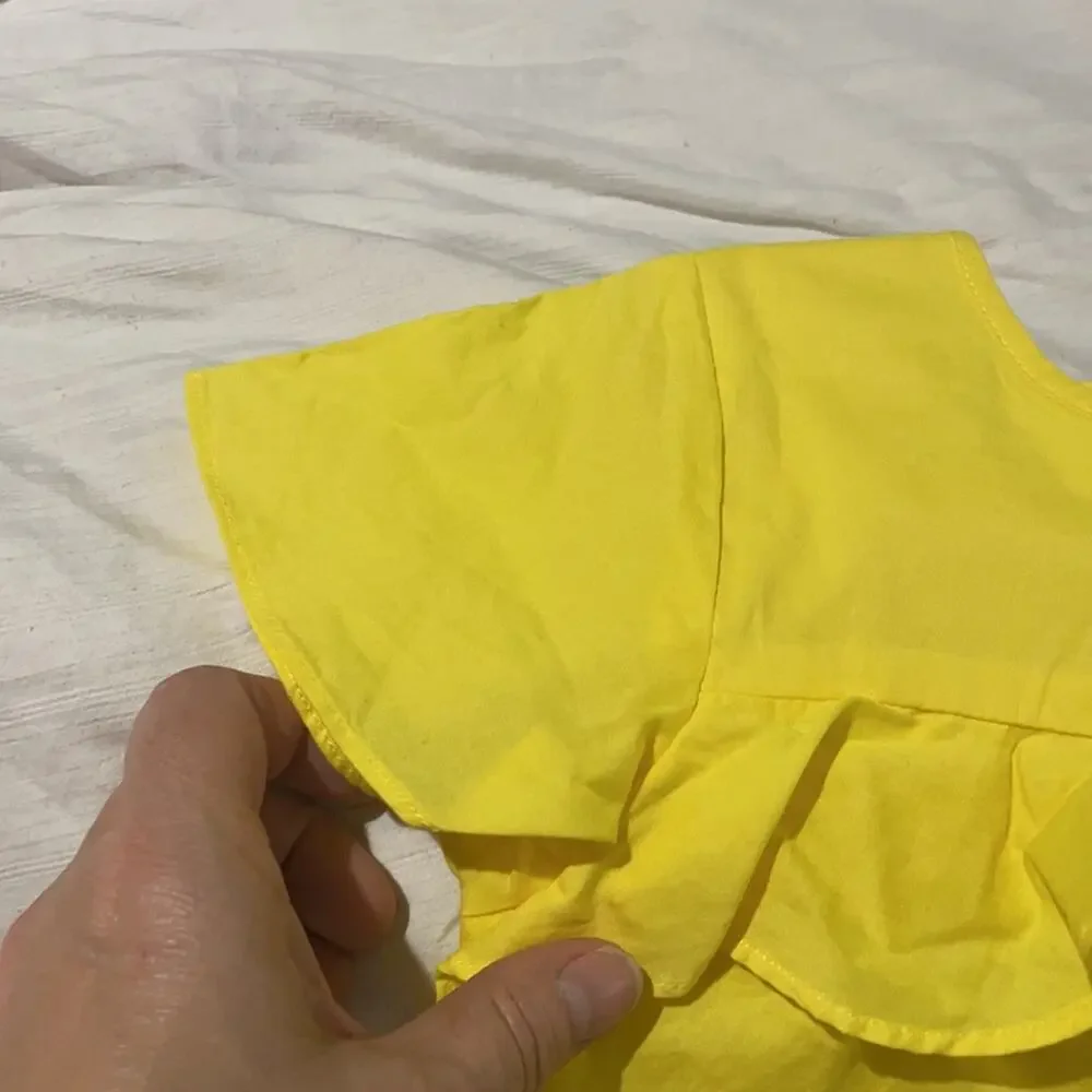 Carters 4/5 lemon yellow 💯 cotton lined blouse NWT perfect